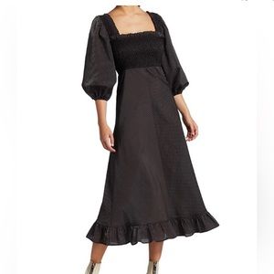 NWOT GANNI – Seersucker Check Square Neck Dress
Black / 10 US / 42 EU